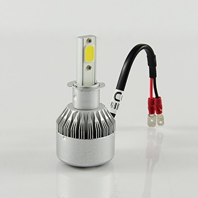 Car LED Headlight Bulbs H3 72W 7600LM 6000K COB LED Pack of 2