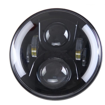 7 Inch 60W Round LED Projector Headlight for Jeep Wrangler JK TJ Amber Turn Signal Angel Eye DRL Cree LED Pack of 2