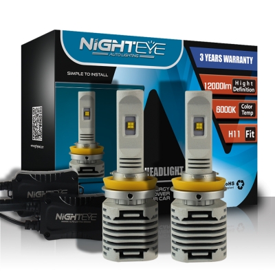 NIGHTEYE N1 Car LED Headlight Bulbs H11 80W 12000LM Luxeon-C/MZ 6000K LED Pack of 2