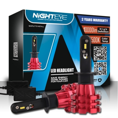 NIGHTEYE X1 Car LED Headlight Bulbs H1 60w 10000LM 6500K LUXEON ZES LED Pack of 2