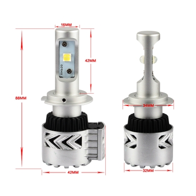 Car Dual Beam LED Headlight Bulbs H7 72W 12000LM 6500K XHP50 CREE LED Pack of 2