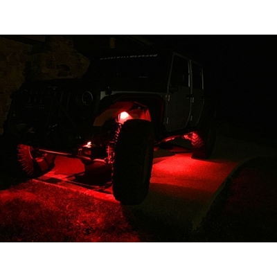 LED Rock Light for JEEP ATV SUV Off Road Trucks Boat Waterproof Rock Proof, Red Light (Pack of 2)