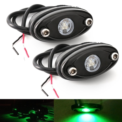 

LED Rock Light for JEEP ATV SUV Off Road Trucks Boat Waterproof Rock Proof, Green Light (Pack of 2, CL439220