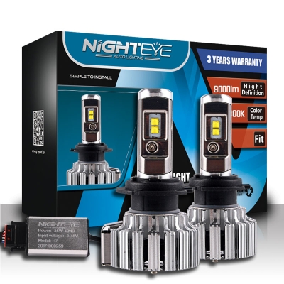 NIGHTEYE T1 Car LED Headlight Bulbs H7 80W 9000LM 6000K CSP LED Pack of 2