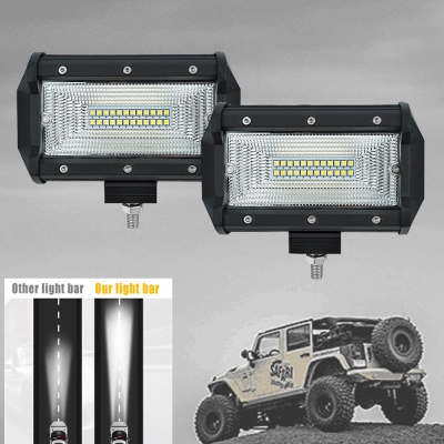 7D+ 5 Inch 150° Flood Beam CREE LED Car Light Work Light Bar for 4x4 Off Road SUV Trucks Pack of 2