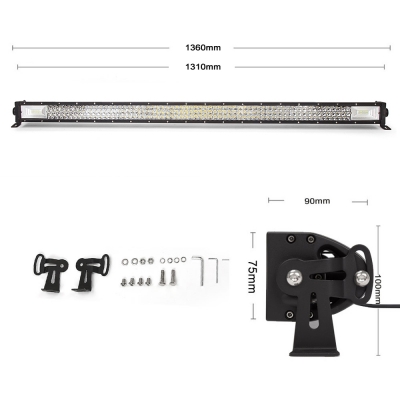 7D+ 52 Inch Combo Beam LED Work Light Bar 675W Tri-Row 30 Degree Spot & 150 Degree Flood OSRAM LED Car Light for Off Road Truck ATV SUV 4WD Car - NEW ARRIVAL