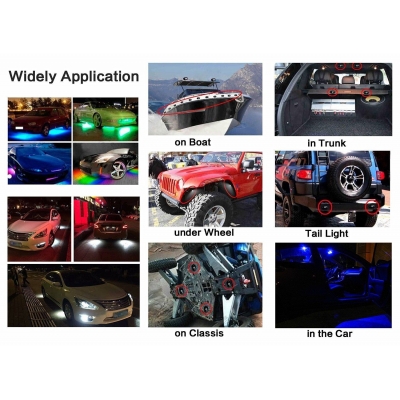 LED Rock Light for JEEP ATV SUV Off Road Trucks Boat Waterproof Rock Proof, Green Light (Pack of 2)