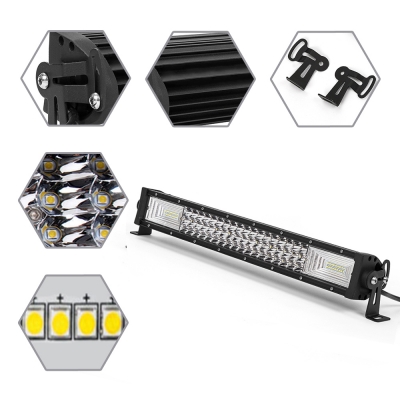 7D+ 22 Inch Combo Beam LED Work Light Bar 270W 3 Rows 150 Degree Flood and 30 Degree Spot OSRAM LED Car Light for Off Road Truck ATV SUV 4WD Car - NEW ARRIVAL