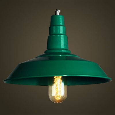 

Industrial Style Mini 1 Light Pendant Lamp in Green Finish, HL424896