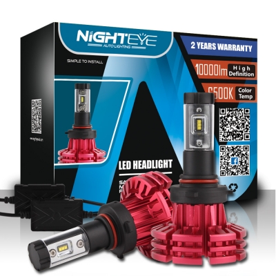 NIGHTEYE X1 Car LED Headlight Bulbs 9005/HB3 60w 10000LM 6500K LUXEON ZES LED Pack of 2