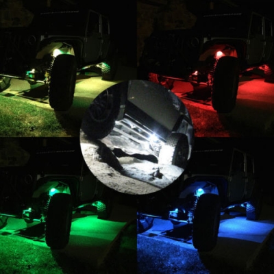 LED Rock Light for JEEP ATV SUV Off Road Trucks Boat Waterproof Rock Proof, White Light (Pack of 2)