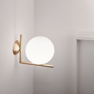 Indoor Globe Wall Light White Golden/Chrome