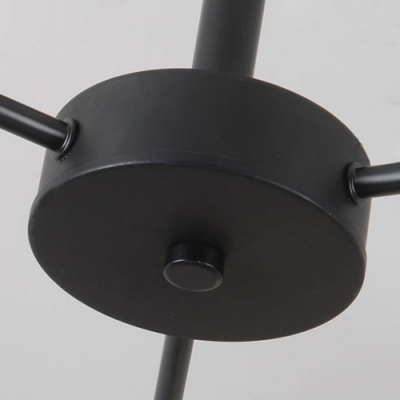 Industrial Semi Flush Ceiling Light with 8 Lights, Metal Lighting in Black