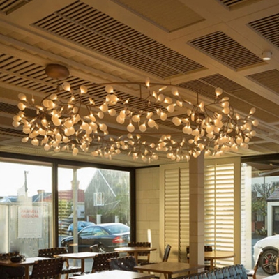 LED Wire Branch Structure Chandelier, 63 Lights