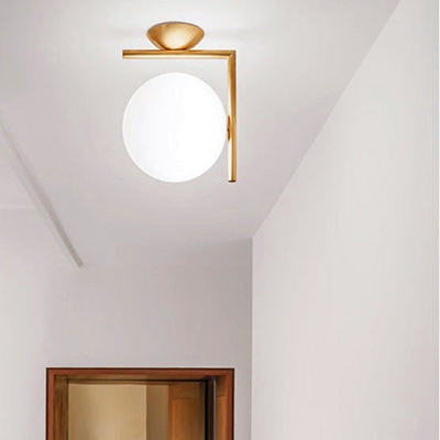 Indoor Globe Wall Light White Golden/Chrome