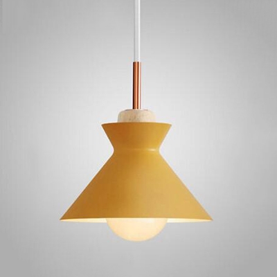 Wooden Pendant Light Conical Shade 10''