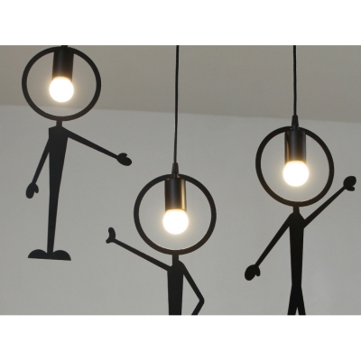 Metal Man LED Hanging Pendant Light Black 