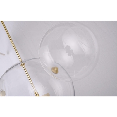 Globe Glass Multi-light Pendant Light  Brass Stem