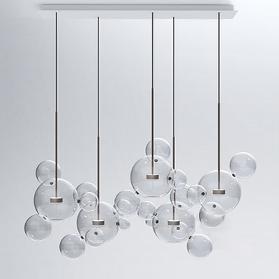 Globe  Linear Suspension With Brass Stem Glass