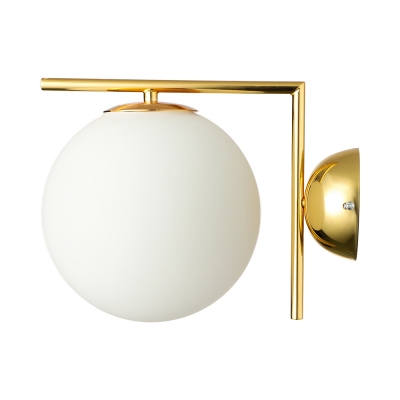 Indoor Globe Wall Light White Golden/Chrome