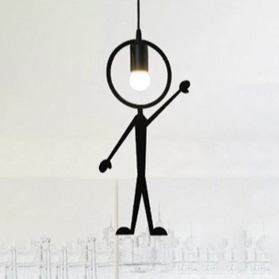 Metal Man LED Hanging Pendant Light Black “Look”