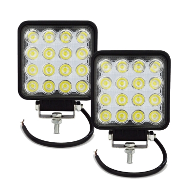 4.3 Inch LED Work Light 48W Cree LED High Intensity Light 4-Row Flood Beam For Off Road 4WD Jeep Truck ATV SUV Pickup Boat, 2 Pcs