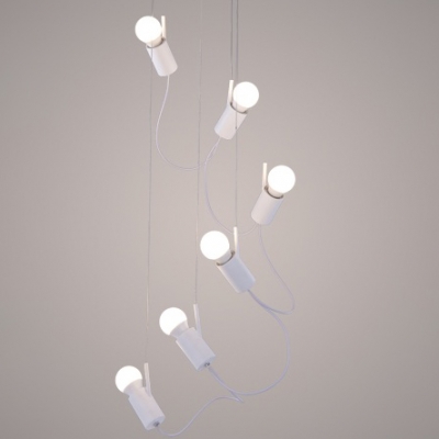 LED Postmodern Aluminium Suspension Light 6 Lights