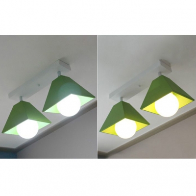 

Multi color LED Ceiling Light Creative Trapezoid Shade 2 Lights, Black;green;orange;red;white;yellow, HL440744