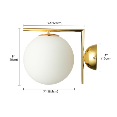 Indoor Globe Wall Light White Golden/Chrome