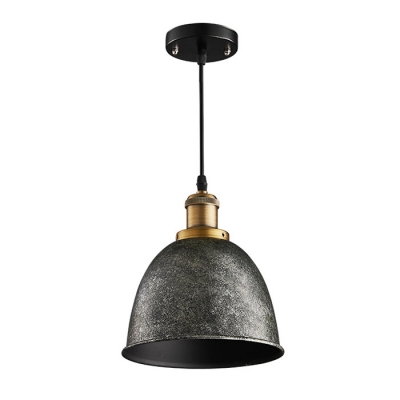 Industrial Pendant with Vintage Black/White Shade