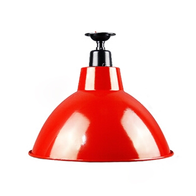 

Industrial Metal Ceiling Light with Bowl Shade, Red, 12, HL442392