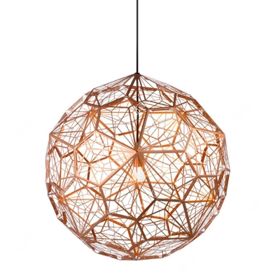 Etched Pendant Light Copper 20 Inch