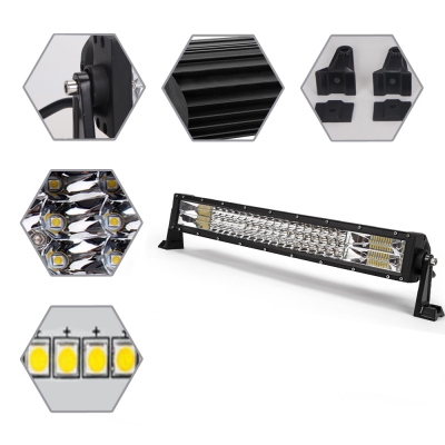 7D+ 22 Inch LED Work Light Bar 270W OSRAM Tri-Row Spot Flood Combo for Offroad 4x4 Jeep Truck ATV SUV 4WD Pickup Boat
