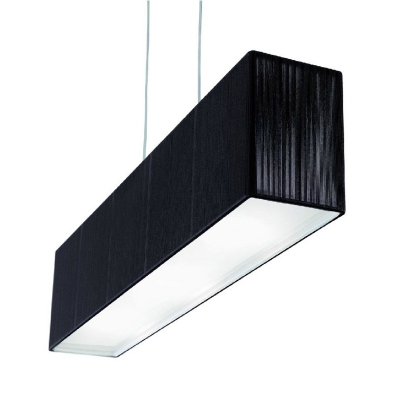 Rectangular Black Fabric Suspension Light 9.5''