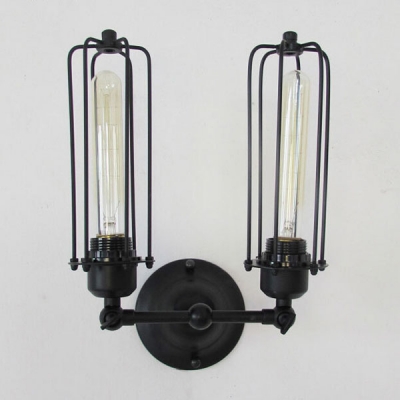 Punk Steam Style LOFT Cage LED Wall Sconce with Two Light