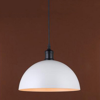 

Industrial Hanging Lamp Vintage with Dome Shade in White