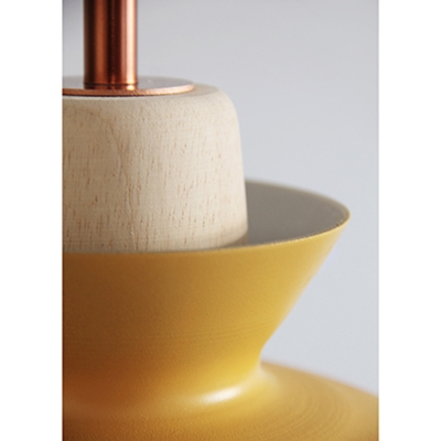Bowl Shade Pendant Light Minimal Wooden 10''
