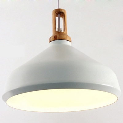 Modern Pendant Light with White Barn Shade, 13.5'' Width