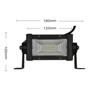 7D+ 5 inch LED Work Light Bar 54W OSRAM 150 Degree Flood Beam for Offroad 4x4 Jeep Truck ATV SUV 4WD Pickup Boat