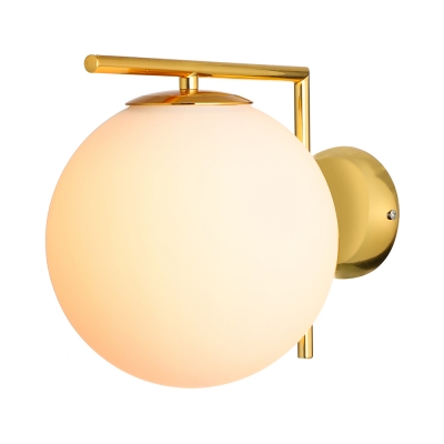 Indoor Globe Wall Light White Golden/Chrome