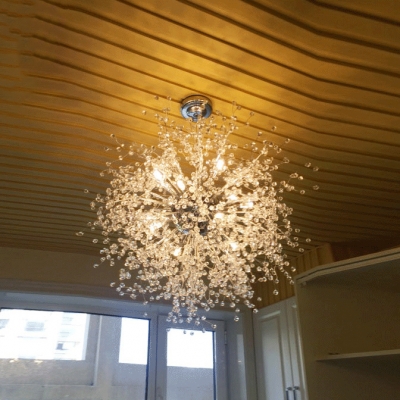 Crystal Beads Sputnik Pendant Light, 27.5 Inch