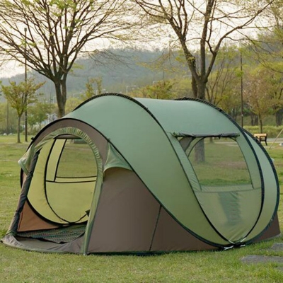 

Outdoors 4-Person Instant Self Pop up 3-Season Beach Fishing Family Camping Tent (Green, CH444361
