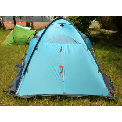 4-Season 3-Person Double Layer Silicone Coating Camping Semi-Geodesic Tent (Blue)