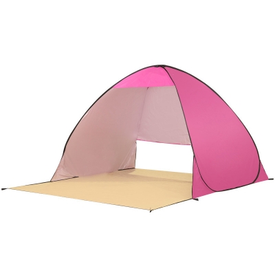 Pop Up Tent 2 Persons 3 Season Sunshade Shelter Pink Coating UV Protection
