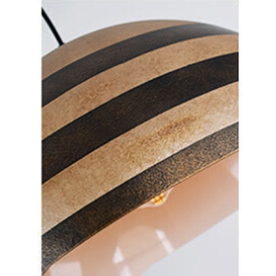 Industrial Pendant Light Striped Dome Shade, Full Size