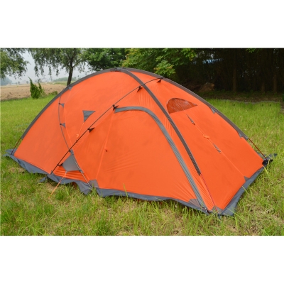 

4-Season 3-Person Double Layer Silicone Coating Camping Semi-Geodesic Tent, CH444423