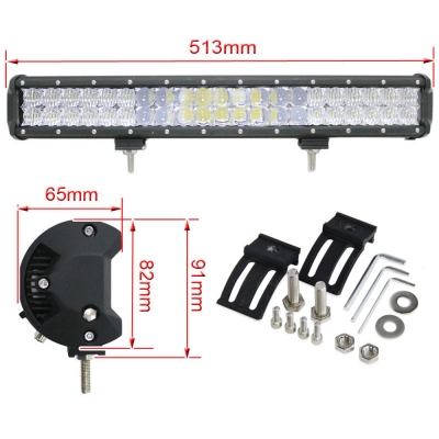 5D 20 Inch Off Road LED Light Bar CREE LED 126W 30 Degree Spot 60 Degree Flood Combo Beam Car Light For Off Road, Truck, 4WD, BOAT, JEEP