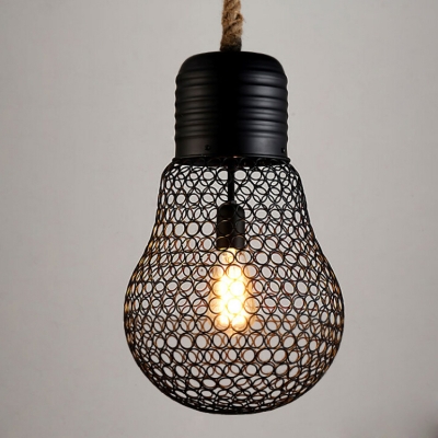 Industrial Hanging Pendant Light 9 Inch High 1 Light in Black