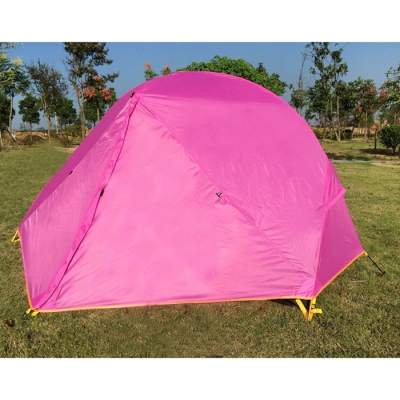 Double Layer Ultralight 2-Person Backpacking Waterproof 4-Season Dome Tent, Pink