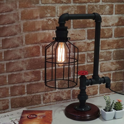 cage table lamp black